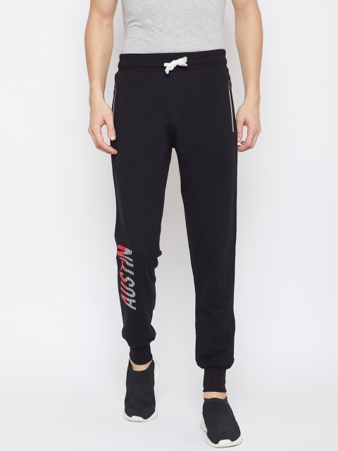 

Austin wood Men Black Printed Slim-Fit Joggers