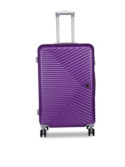 

Teakwood Leathers Unisex Purple Textured 360 Degree Rotation Large Trolley Suitcase