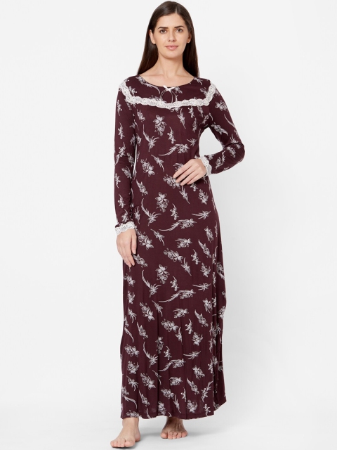 

Juliet Maroon & White Printed Nightdress