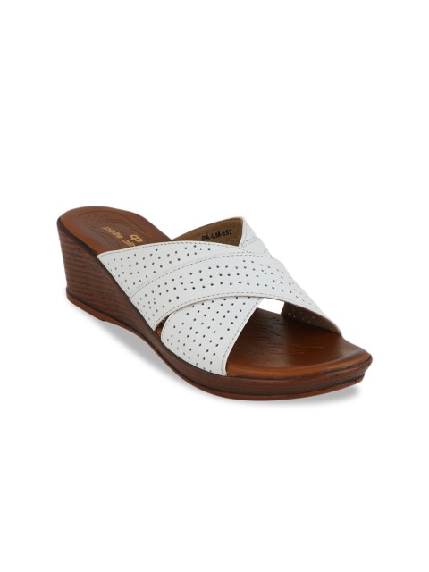 

pelle albero Women White Solid Leather Heels