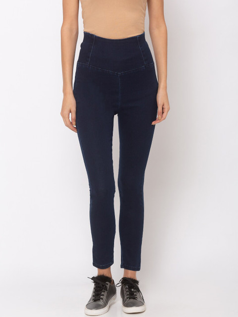 

TARAMA Women Blue Solid Skinny-Fit Pull-On Tummy Tucker Jeggings
