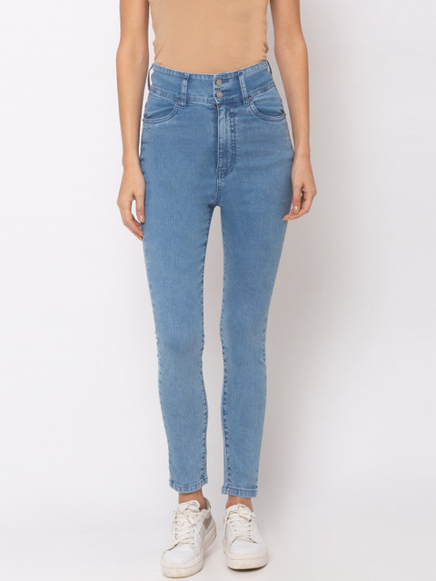 

TARAMA Women Blue Slim Fit High-Rise Clean Look Stretchable Jeans