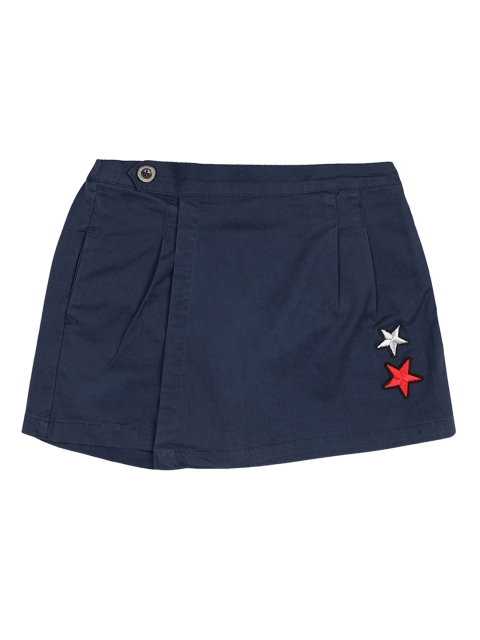 

Blue Giraffe Girls Navy Blue Solid Skorts
