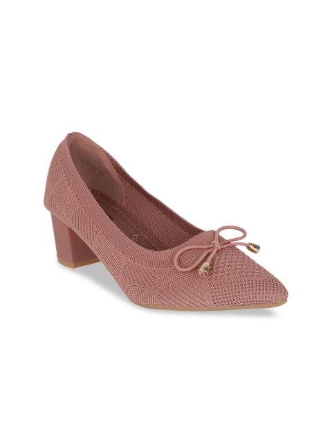 

Flat n Heels Women Pink Woven Design Pumps