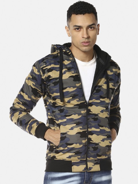 

Campus Sutra Men Brown Printed Windcheater Bomber