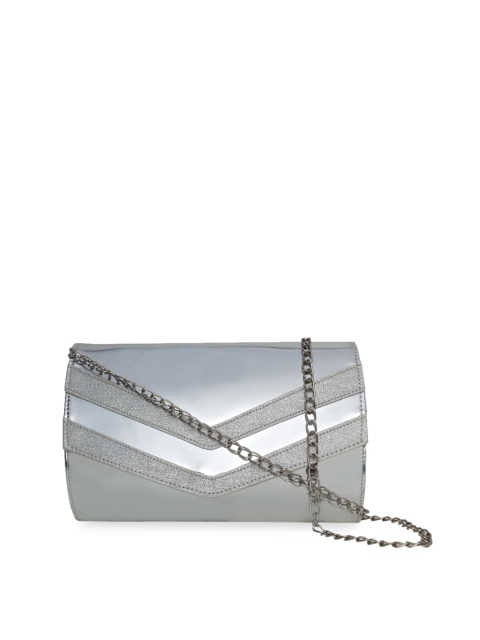 

Spice Art Silver-Toned Striped Envelope Clutch