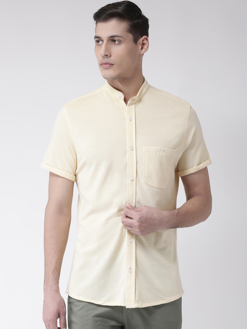 

Club York Men Yellow Smart Regular Fit Solid Casual Shirt