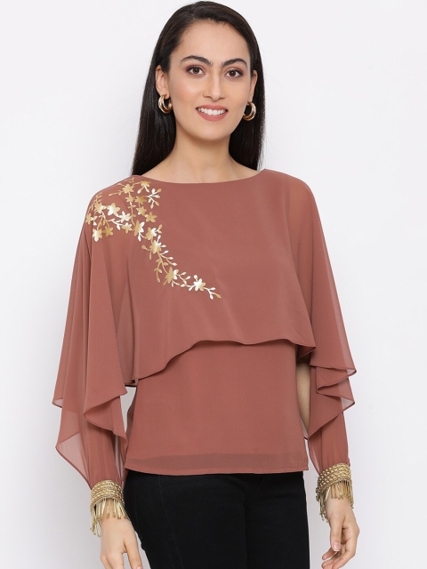 

ALL WAYS YOU Women Brown Printed Top