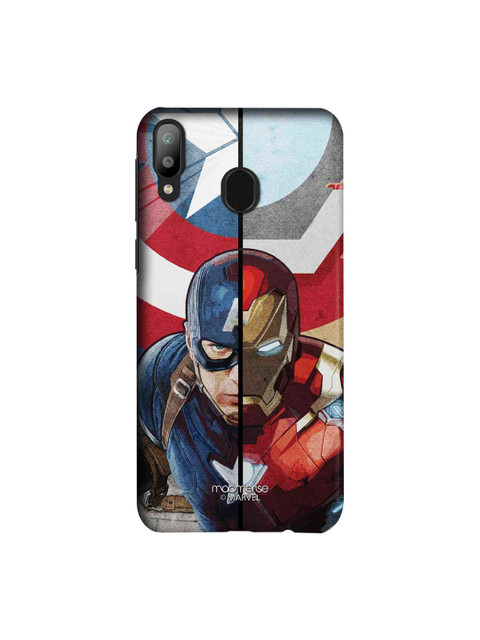 

macmerise Blue & Red Iron Man & Captain America Printed Samsung Galaxy M20 Back Case