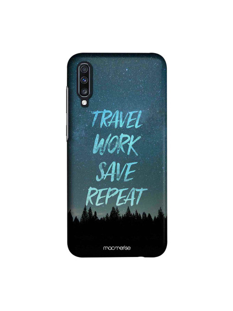 

macmerise Blue & Black Travel Work Save Repeat Sublime Samsung Galaxy A70 Back Case