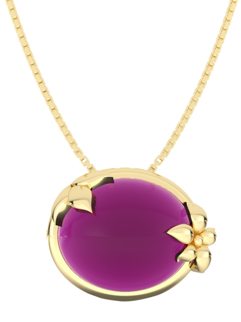 

Mia by Tanishq 14 KT Gold & Purple Sapphire Disney Mulan Magic Gold Pendant