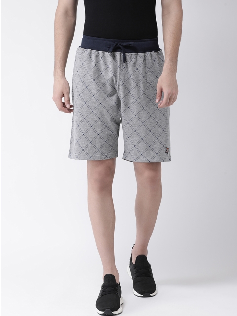 

Club York Men Grey Checked Regular Fit Regular Shorts