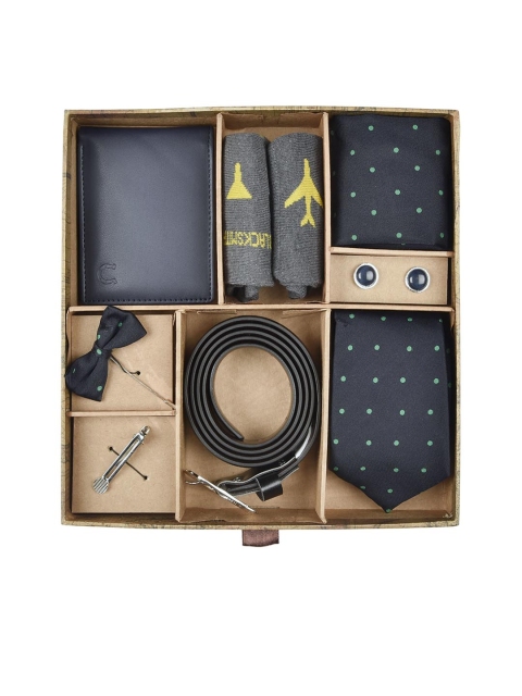 

Blacksmith Men Navy Blue & Green Accessory Gift Set