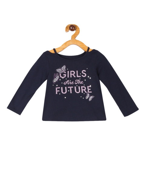 

The Childrens Place Boys Navy Blue Printed Round Neck T-shirt