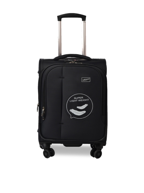 

F Gear Black Solid Soft-Sided 360-Degree Rotation Medium Trolley Suitcase
