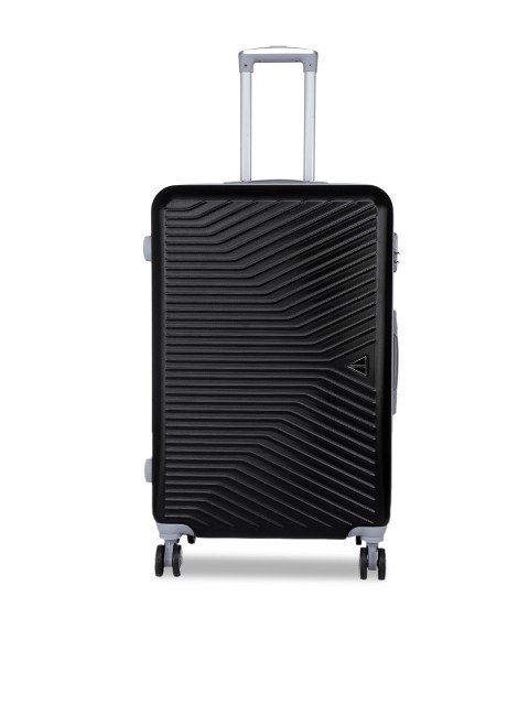

Teakwood Leathers Unisex Black Textured Hard-Sided Large Trolley Suitcase