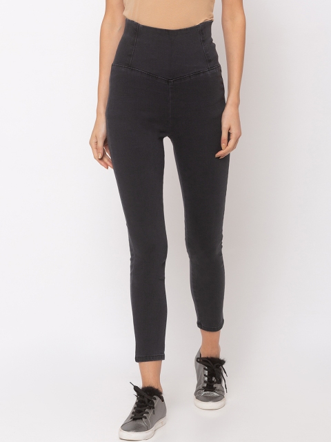 

TARAMA Women Black Solid Skinny-Fit Pull-On Tummy Tucker Jeggings