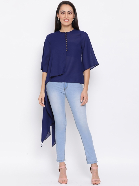 

ALL WAYS YOU Women Blue Solid Top