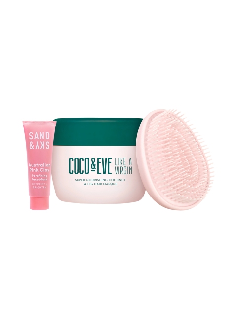 

COCO & EVE Set of 2 Coconut & Fig Hair Masque with Sand & Sky Mini Mask, Pink