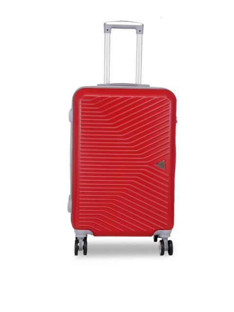 

Teakwood Leathers Unisex Red Textured Hard-Sided Medium Trolley Suitcase