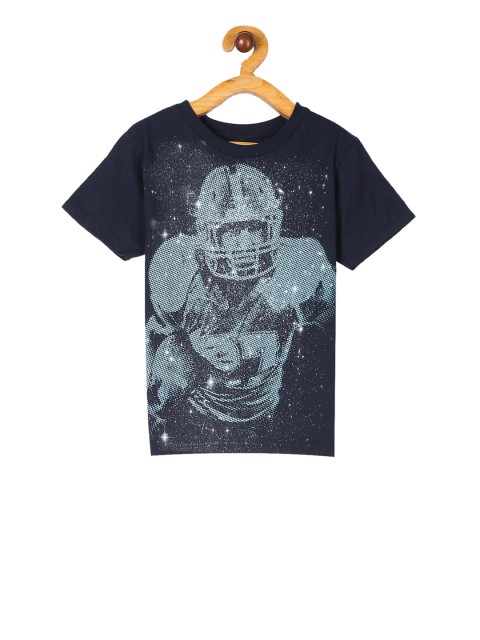 

The Childrens Place Boys Navy Blue Printed Round Neck T-shirt