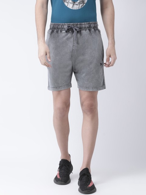 

Club York Men Grey Solid Regular Fit Denim Shorts