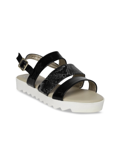 

red pout Women Black Solid Open Toe Flats