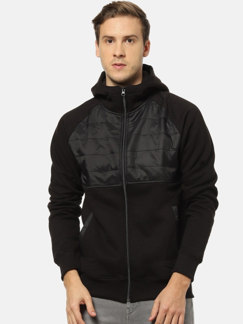 

Campus Sutra Men Black Solid Windcheater Padded Jacket
