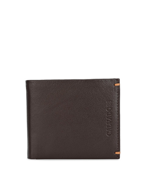 

Calvadoss Men Brown Solid Two Fold Wallet