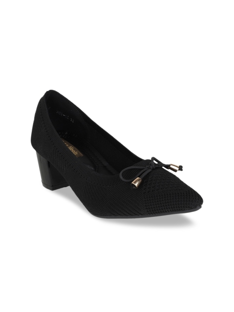 

Flat n Heels Women Black Solid Pumps