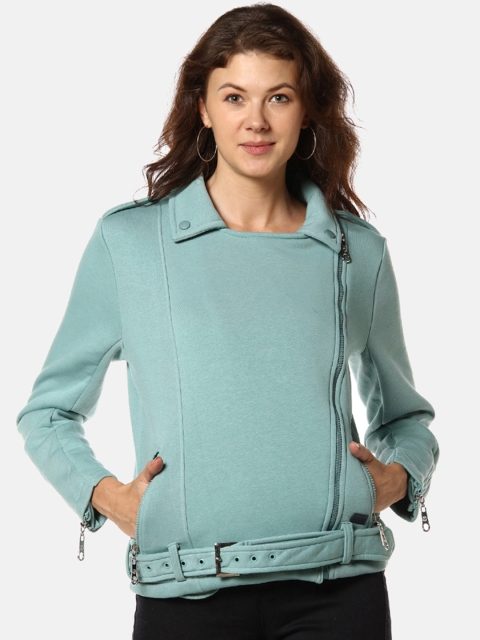 

Campus Sutra Women Green Solid Windcheater Padded Jacket