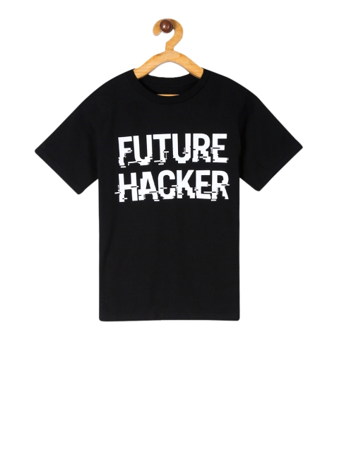 

The Childrens Place Boys Black & White Glow In The Dark Print Round Neck T-shirt