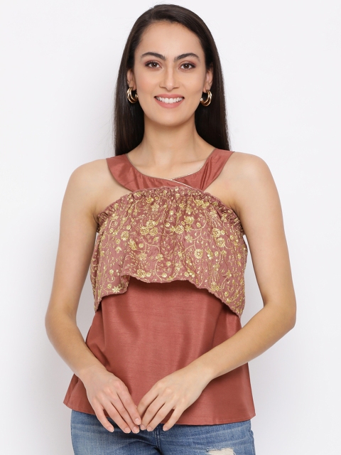 

ALL WAYS YOU Women Brown Printed Top