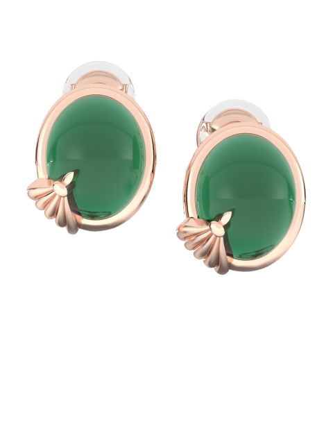 

Mia by Tanishq 14KT Rose Gold Emerald Disney Jasmine Stud Earrings