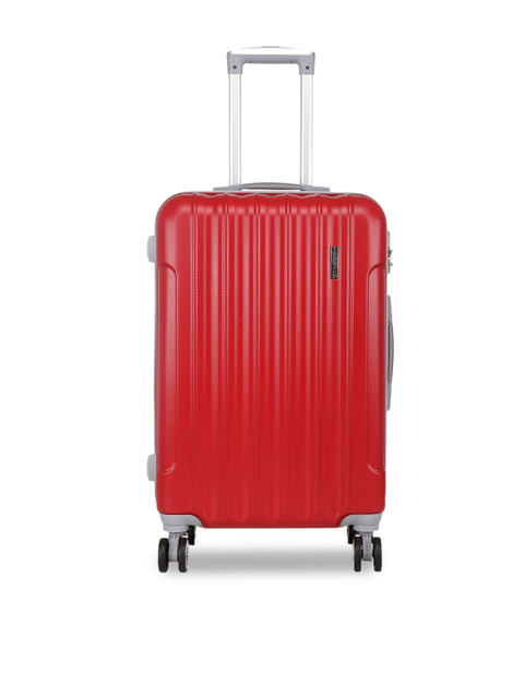 

Teakwood Leathers Unisex Red Textured Hard-Sided Medium Trolley Suitcase