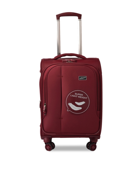 

F Gear Unisex Maroon Solid Soft-Sided Medium trolley Suitcase