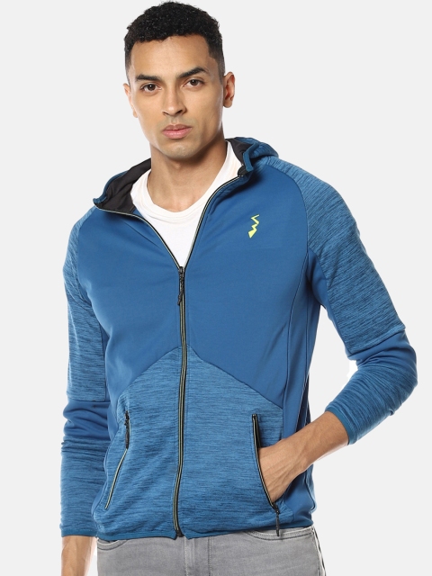 Campus Sutra Men Blue Solid Windcheater Sporty Jacket