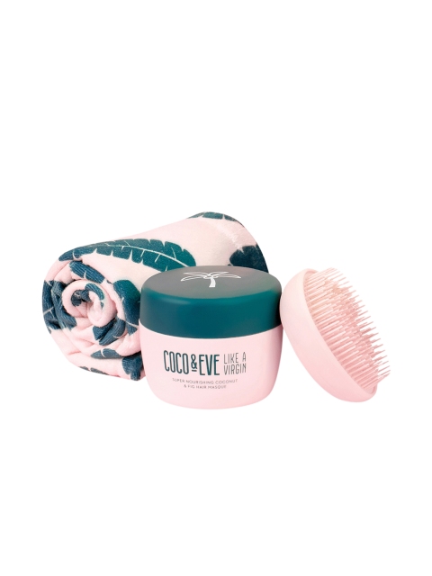 COCO & EVE Combo of 2 Super Nourishing Hair Masque with Hair Wrap 212 ml, Pink