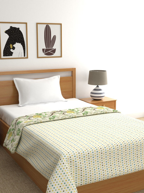 

Portico New York Green & Blue Geometric AC Room 110 GSM Single Bed Dohar