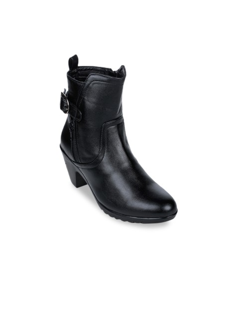

Bruno Manetti Women Black Solid Heeled Boots