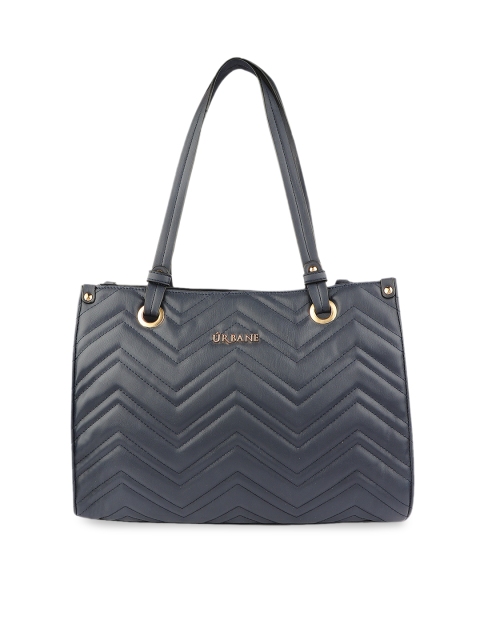

URBANE Navy Blue Quilted Tote Bag