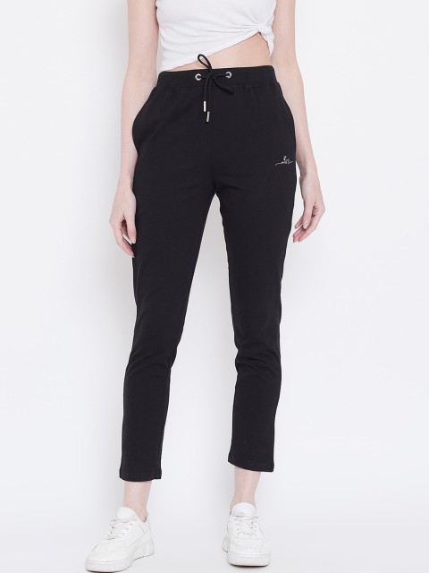 

METTLE Women Black Solid Track Pants