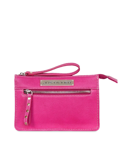 

Justanned Women Pink Solid Leather Wallet