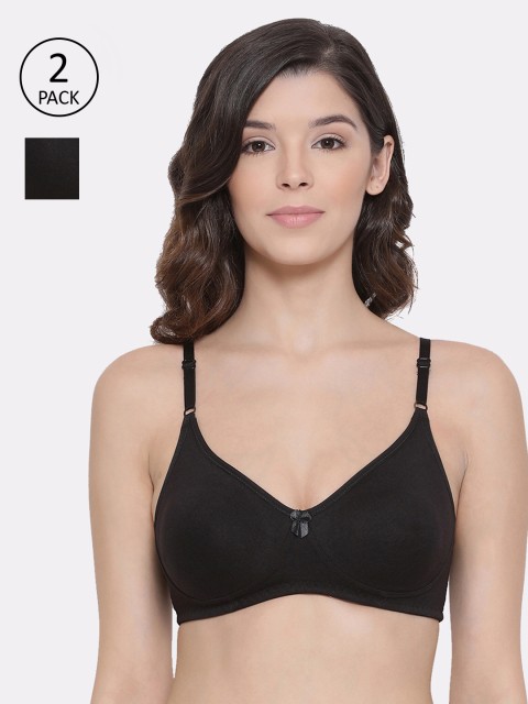 

LYRA Black Pack Of 2 Solid Non-Wired Non Padded Everyday Bra LYRA_BRA_511_BL_2PC