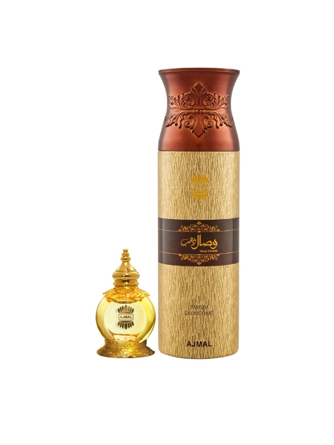 

Ajmal Set of 2 Mukhallat AL Wafa CP Attar & Wisal Dhahab Deodorant 212 ml, Multi