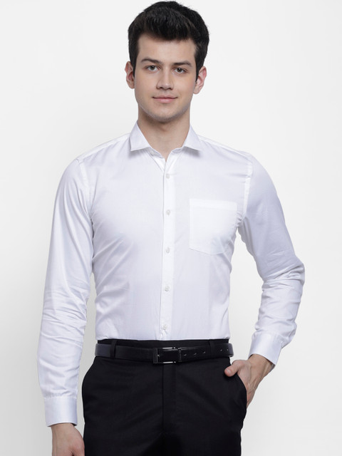 

cape canary Men White Solid Formal Shirt
