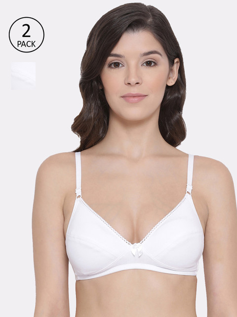 

Lux Lyra White Pack of 2 Solid Non-Wired Non Padded Everyday Bra LYRA_BRA_501_WHITE_2PC