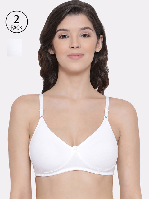 

Lux Lyra White Pack of 2 Solid Non-Wired Non Padded Everyday Bra LYRA_BRA_511_WH_2PC