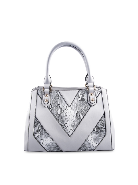 

URBANE Grey Snake Textured Handheld Bag