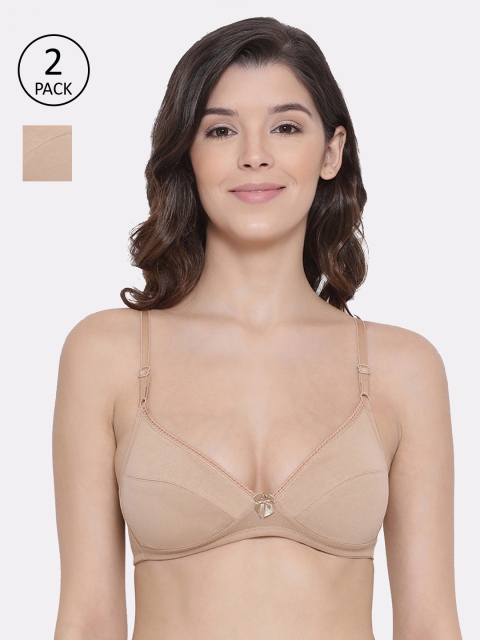 

LYRA Pack of 2 Beige Solid Non-Wired Non Padded Everyday Bras LYRA_BRA_501_SKIN_2PC